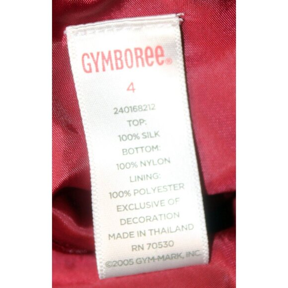 2006 Gymboree Family Portrait Red Silk Dress sz 4 Velvet Bow Long Mesh Sequin - Picture 7 of 8